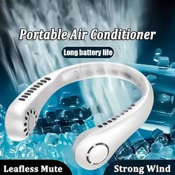 1pc rechargeable mini neck fan - bladeless portable air cooler with 3 speeds for sports and summer activities, neck care