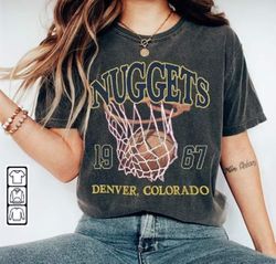 denver basketball shirt, vintage nuggets 90s basketball graphic tee sweatshirt, basketball hoodie for women and men shir