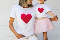 heart shirt, cute valentines day shirt,cute 3d heart shirt, gift for mom, mama mini heart shirt,cute valentines outfit t