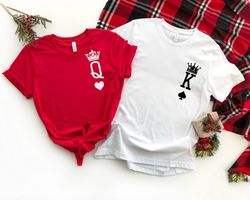 king and queen shirt, couple shirts, king of spades and queen of heart shirt, couple outfit, his and hers  bestseller, c