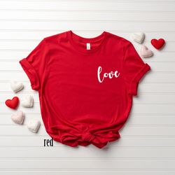 love pocket valentines day shirt, love  minimalist t-shirt, gift for fiance, newlywed gift, engagement shirt, birthday g