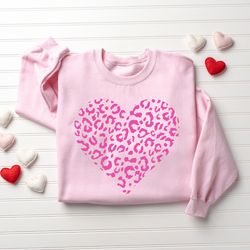 Leopard Heart Sweatshirt, Love Sweatshirt, Valentines Sweatshirt, Valentine Gift, Love Sweatshirt For Women, Valentines