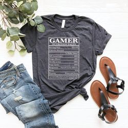 gamer nutrition facts shirt for gamers, birthday gift, valentine gift, gift for gamers, gamer gift, valentines day gift,