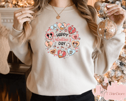 mickey and friends valentines sweatshirt, disneyland valentine hoodie, valentine mouse, disneyworld trip, couple sweater