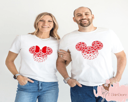 mickey and minnie valentine shirt, disneyland valentine tshirt, happy valentines heart, couple matching tee, disneyworld