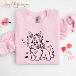 Comfort Colors Yorkie Valentines Day Sweatshirt, Yorkshire Terrier Dog Shirt For People Dog Mom Person Gift, New Dog Mam