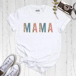 leopard mama shirt, mama t-shirt, cute mama gift, mama tee, mother day gift, mama shirt, mama birthday gift, baby announ