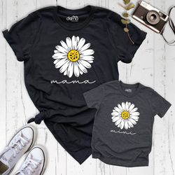 mommy and me shirts, mama daisy flower power t shirt, mama baby matching shirt, cute mom baby shirt, daisy mom shirt, fl