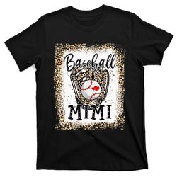 bleached baseball mimi leopard game day baseball mothers day t-shirt