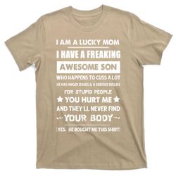 i am a lucky mom funny mothers day gifts t-shirt