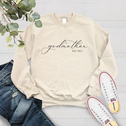 god mother sweatshirt, custom god mother shirt, god mother gift,godmother proposal crewneck,xmas gift for mom, godmother