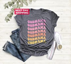 retro godmother shirt for mothers day, cute godmama gift for baptism, god mother proposal, godmom gift, godmother gift f