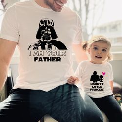 i am your father daddys little princess matching shirts,star dad, daddy and me tee, dad and daughter, daddys little girl