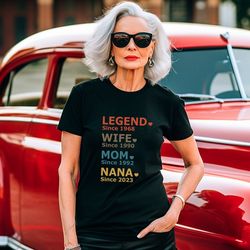 custom grandma shirt with years,nana with year shirt,gift for grandma,mothers day shirt,legend wife mom nana shirt,the l