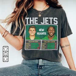 jets new heights retro football jam shirt, zach wilson and dalvin cook, new york homage bootleg merch vintage unisex 191