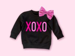 xoxo sweatshirt, toddler valentines day shirt, girls valentine hoodie, baby girl valentines day outfit for kids christma