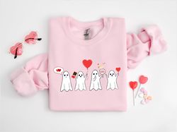 Valentine Sweatshirt, Valentines Day Sweatshirt, Valentines Ghost Sweatshirt, Cute Ghost Sweater, Valentines Gift, Spook
