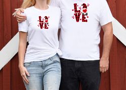 Buffalo Plaid Love Gnome Shirt, Valentines Day Shirt, love tee, Couple Matching Shirt, Gift For Wife, Engagement Shirt