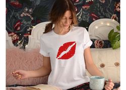 red lips shirt, red kiss shirt, red lips, red kiss, lips, kiss