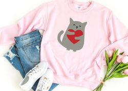 Valentines Day Cat Shirt,  Cat Silhouette Shirt, Valentines Day Shirt, love tee, Couple Matching Shirt, Gift For Wife, M