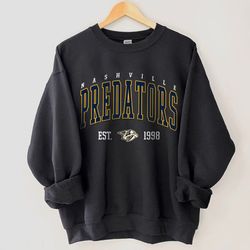 Vintage Style Crewneck by Nashville Predators College Sweatshirts, Nashville Predators Sweatshirts, Nashville Hockey Cre