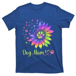 Sunflower Dog Mom Tie Dye Dog Lover Mothers Day T-Shirt
