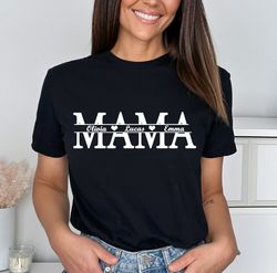 custom mama shirt, mama with children names shirt, mothers day shirt, cute gift for mom, personalized mama shirt, shirt