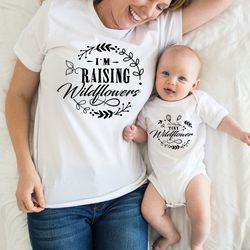 Raising Wildflowers  Mommy and Me Shirts  Cute Mom and Daughter Shirts  Mother Daughter Set  Mommy and Me T Shirts  Boho