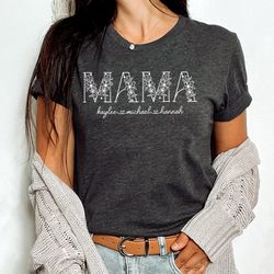 personalized mama shirt, mothers day shirt, sentimental shirt kids names, custom mom shirt, mothers day gift, mom gift f