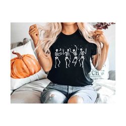 halloween party dancing skeleton shirt, skeletons happy halloween shirt, halloween tee, skeleton dancing halloween shirt