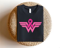 pink day wonder woman shirt, cancer awareness, cancer family support shirt, pink ribbon shirt, cancer fighter shirt, pin