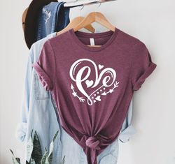 double heart shirt, retro love shirt, christmas gift shirt, valentines day shirt, cute love tee,heart shirt,valentines d