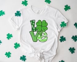 love st patricks day shirt, cute st patricks day shirt, shamrock shirt, patricks green shirt, love with shamrock shirt,