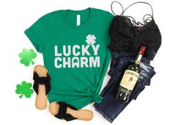 lucky st patricks day shirt, lucky charm shirt, st patricks day shirt, shamrock lucky shirt, four leaf clover, shamrock,