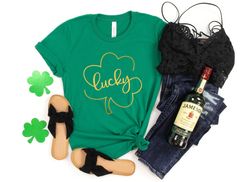 lucky st patricks day shirt, lucky clover shirt, st patricks day shirt, shamrock lucky shirt, four leaf clover, shamrock