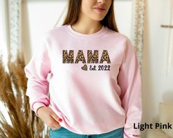 custom mama est sweatshirt, leopard mama sweatshirt, mothers day sweatshirt, first mothers day gift, mothers day gift, n