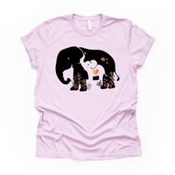 elephant and baby, cute mom elephant and baby, mom and baby tee, elephant design on premium bella  canvas unisex shirt,