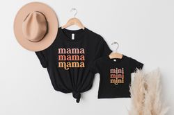 mama mini matching shirt, retro mama mini shirt, mommy and me shirt, mother and daughter shirt, mothers day gift, gift f