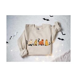 halloween sweatshirt, cat shirt, ghost shirt, halloween shirt, halloween cat shirt, cat lover shirt, black cat shirt, sp