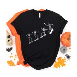 skateboarding skeletons shirt, halloween skeleton shirt, cute skeleton shirt, skeleton shirt, sporty shirt, skater gifts