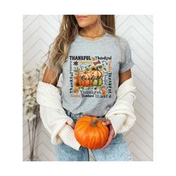 thanksgiving shirt, thankful shirt, retro thankful shirt, vintage fall shirt, pumpkin shirt, cute fall shirt, thanksgivi