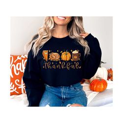 thankful hoodie, women's sweatshirt, pumpkin hoodie, thanksgiving gift, fall sweatshirt, cute fall sweatshirt, latte dri