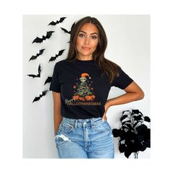 happy hallothanksmas shirt, skeleton tree shirt, hallothanksmas shirt, retro fall shirt, halloween party shirt, vintage