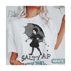 salty comfort colors favorite movies halloween shirt, salty halloween sweatshirt, wednesday adams, oversized tshirt for