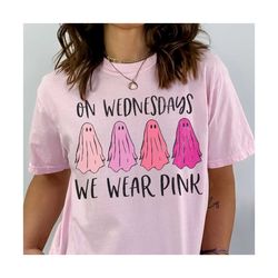 pink halloween ghost shirt for women, funny halloween sweatshirt, mean girls halloween tee shirt, oversized tshirt for w