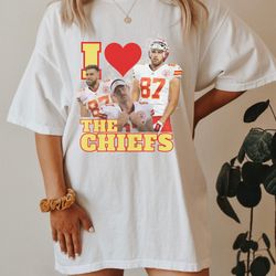 comfort colors i love the chiefs tshirt, bootleg travis kelce shirt, nfl vintage shirt, kansas city chiefs shirt, travis