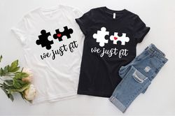 we just fit matching shirt, couple valentine shirt, valentines day gift for couple, matching couple shirts, funny valent