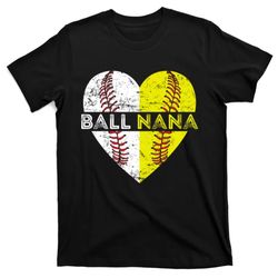 ball nana softball baseball for women mother day t-shirt