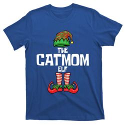 cat mom elf mother christmas matching family gift t-shirt