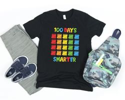 100 days smarter shirt, 100th day of school shirt, teacher gift, school tshirt, teacher appreciation, 100 days brighter